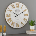 Gold and White Analog Wall Clock W1808