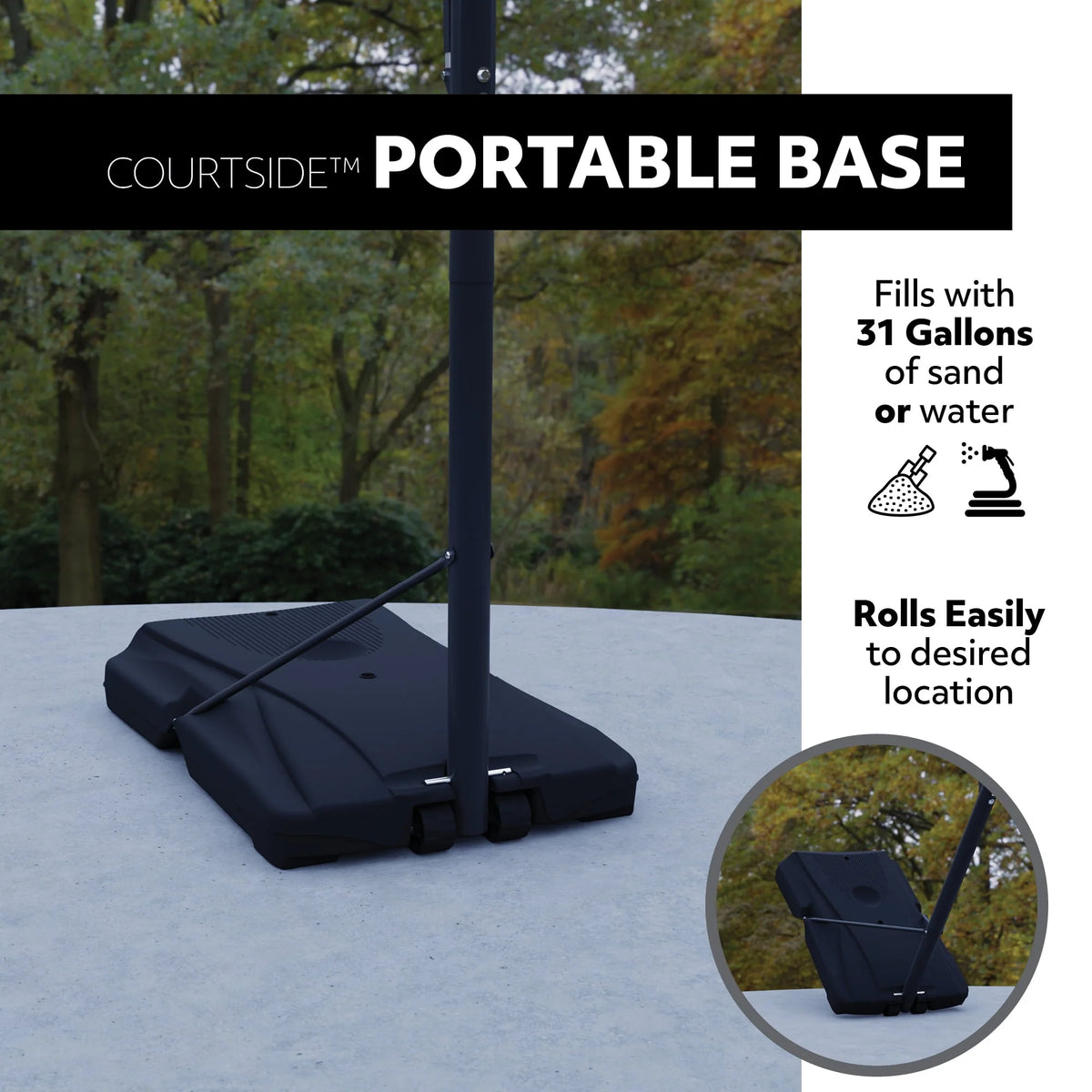 Adjustable Portable Basketball Hoop 48 inch Polycarbonate A590