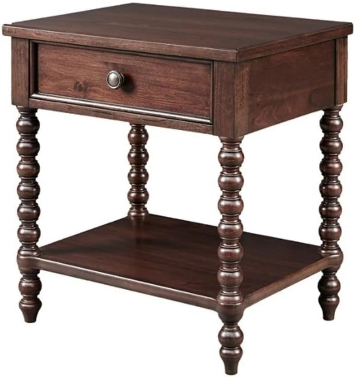 Brown 2 Tier Nightstand with Drawer F16683