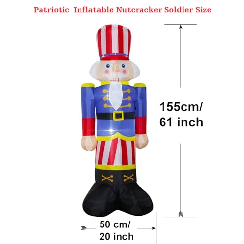 8Ft Patriotic Nutcracker Inflatable Decoration E25804