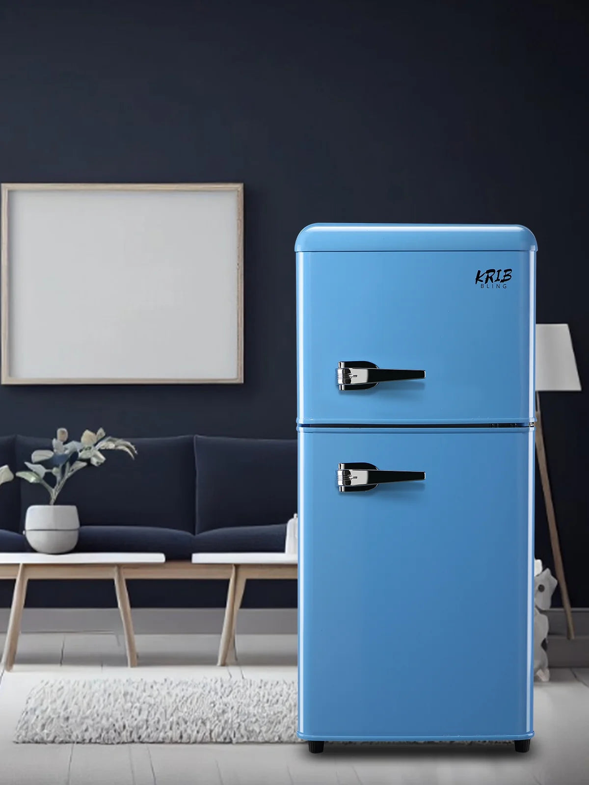 Blue 3.5 Cu.ft Mini Fridge with Freezer P8649