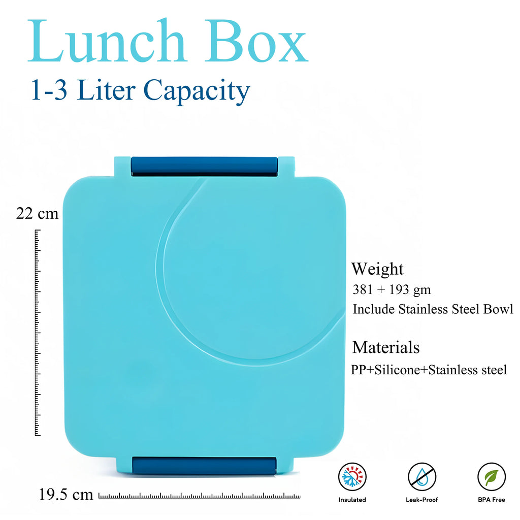 Blue Leak Proof Bento Box with Thermos Food Jar B86016