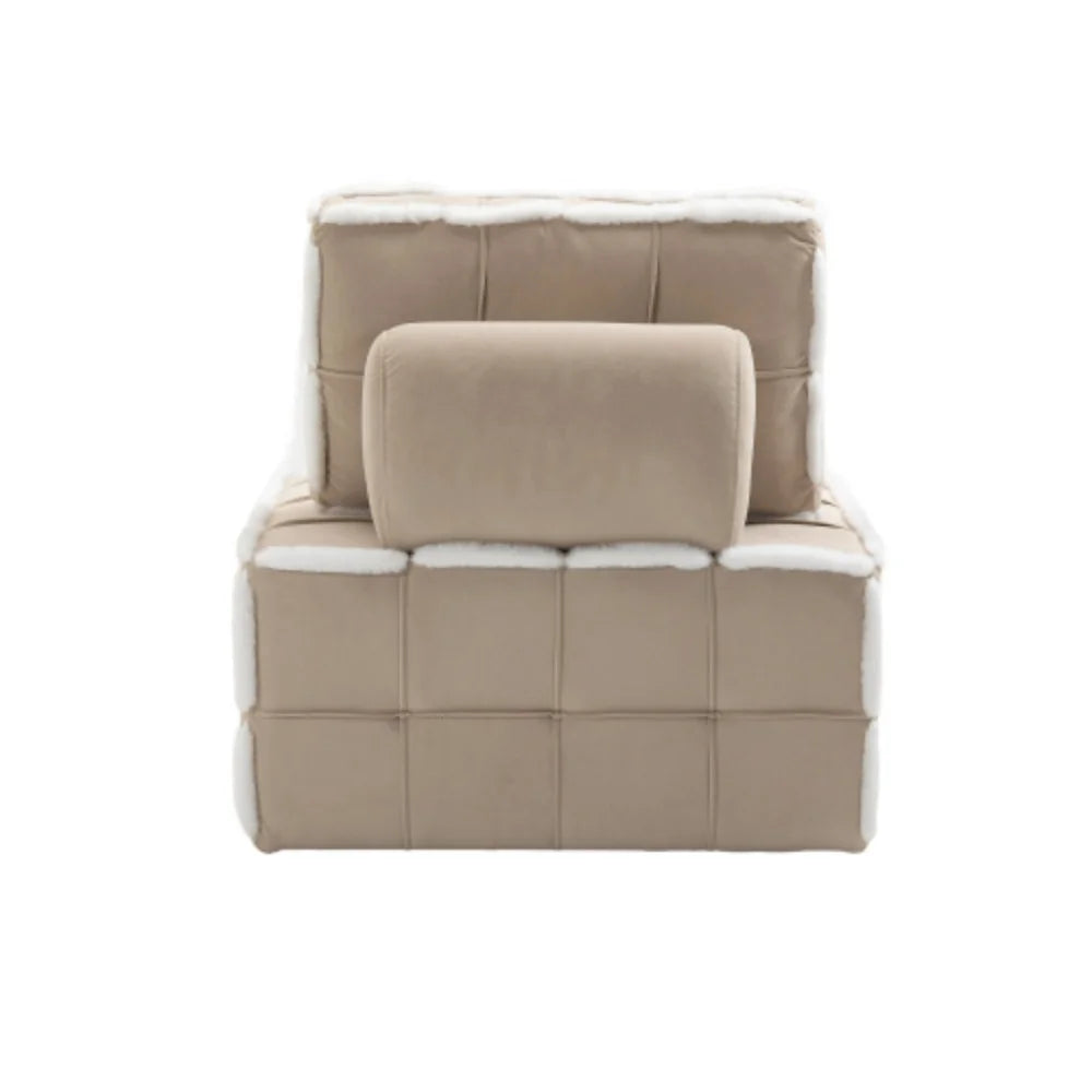 Beige Upholstered Armless Accent Sofa Chair P97384