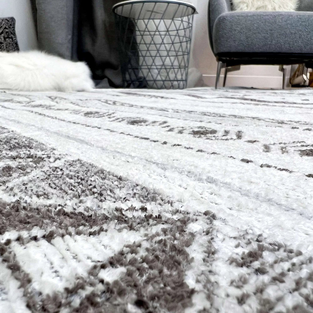4x6 Grey Cream Cotton Washable Area Rugs G671198
