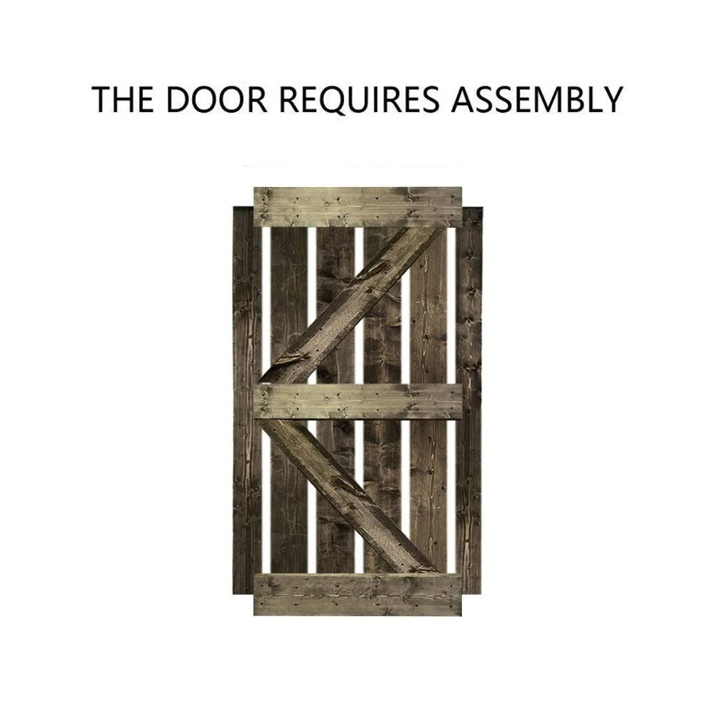Stained Wood Sliding Barn Door with Hardware Kit V88112