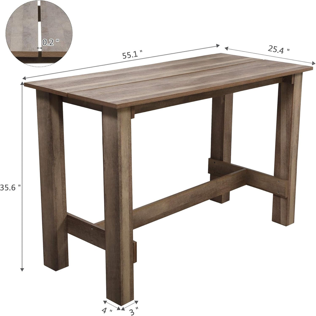 Counter Height Wooden Dining Table Light Brown S30547
