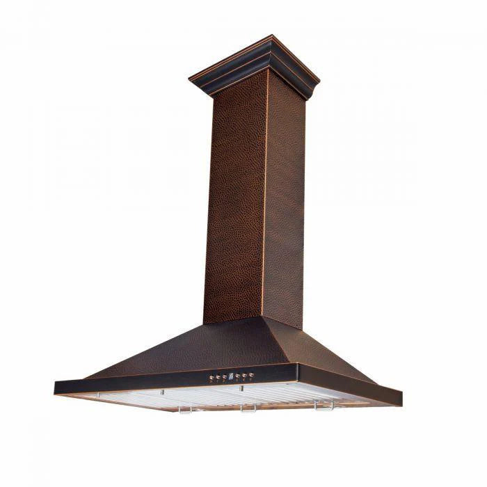30 in. Hand-Hammered Copper Finish Wall Range Hood R9048
