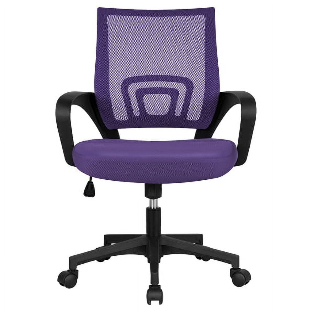 Purple Mesh Swivel Office Chair with Armrests Y82043