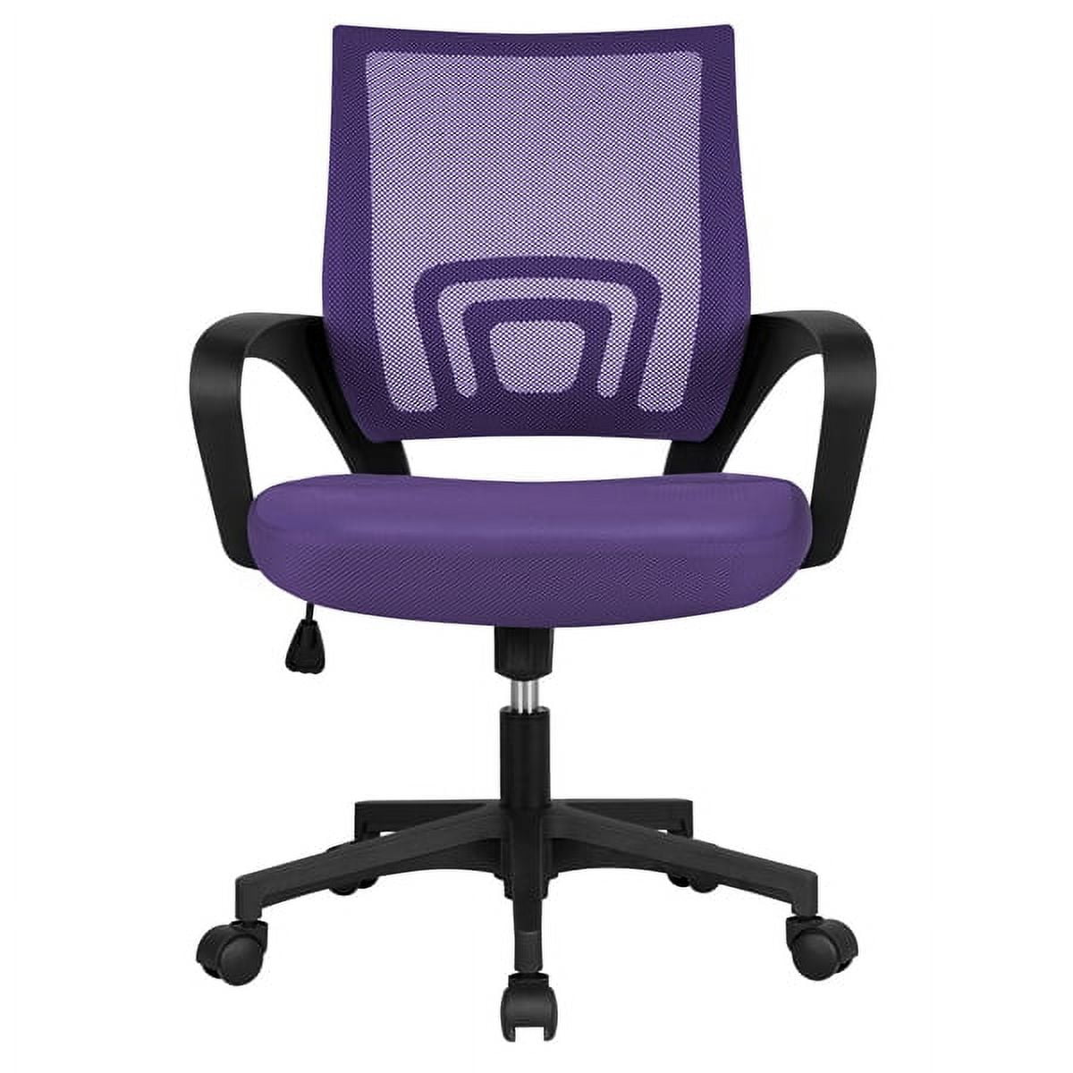 Purple Mesh Swivel Office Chair with Armrests Y82043
