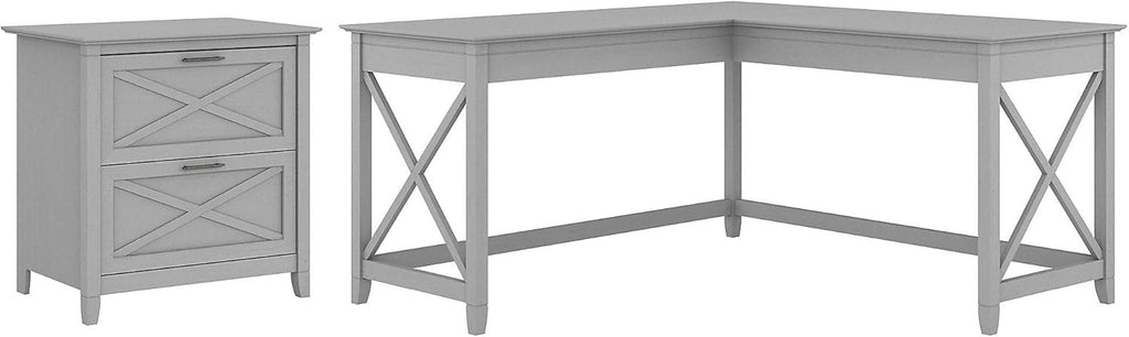L Shaped Desk with 2 Drawer File Cabinet V14990