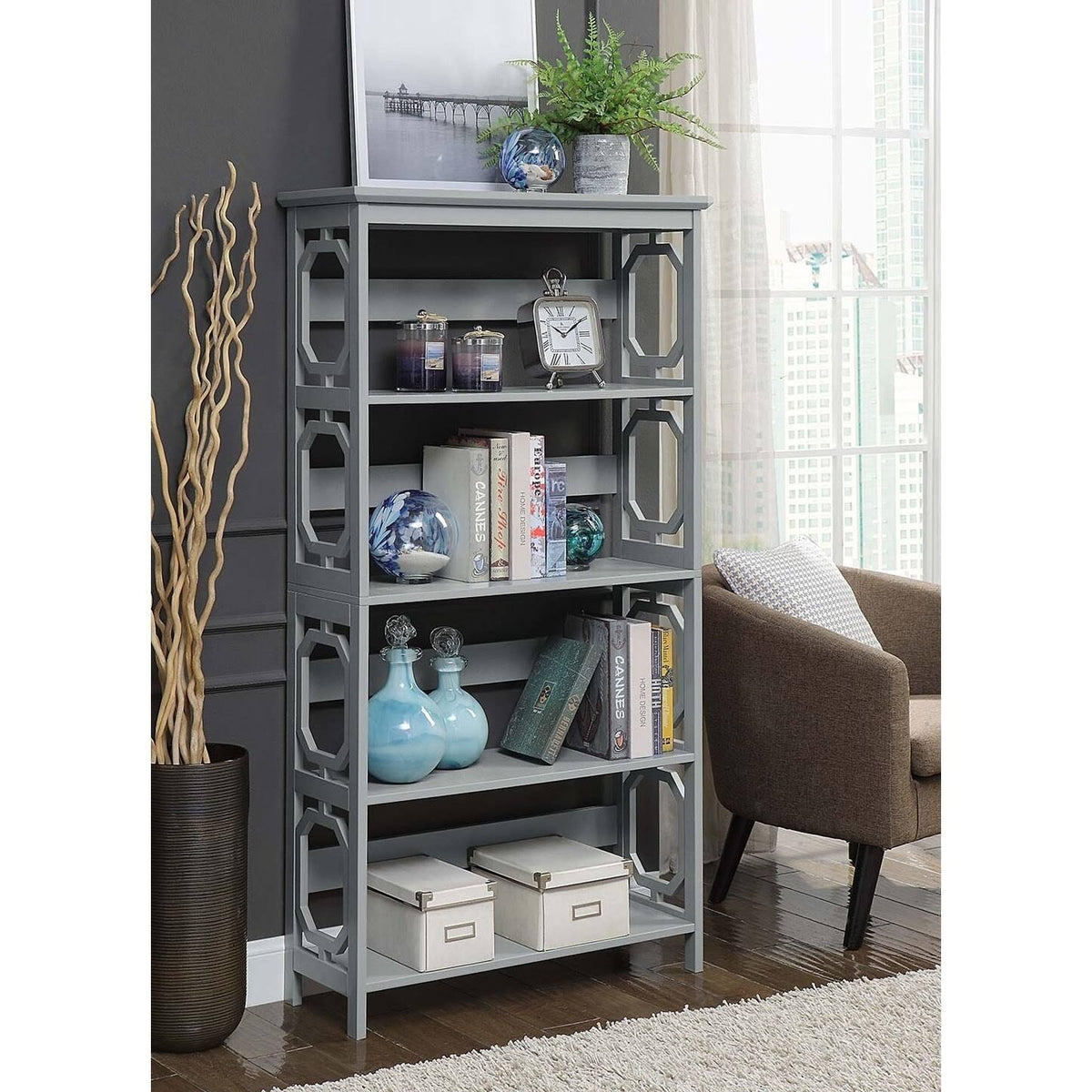 5-Tier Grey Bookcase P124944
