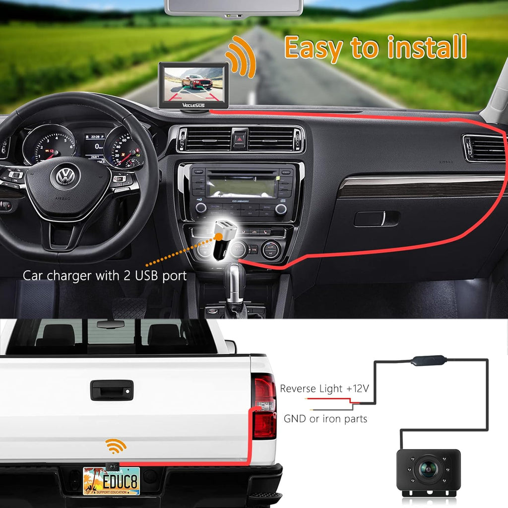 1080P HD Wireless Backup Camera System with 4.3” LCD Monitor X3064