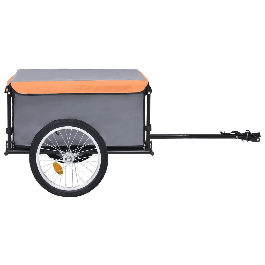 Bike Cargo Trailer Gray and Orange 143.3 lb X2997