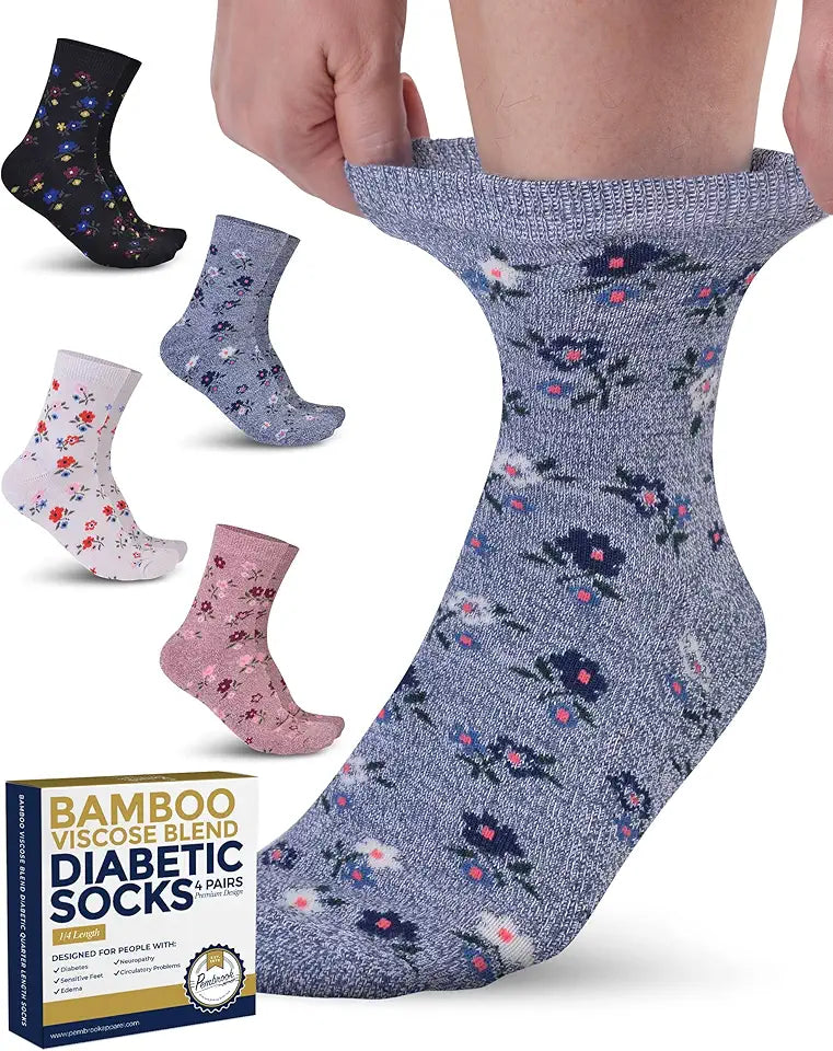 Diabetic Ankle Bamboo Viscose Socks 4 Pairs B758083