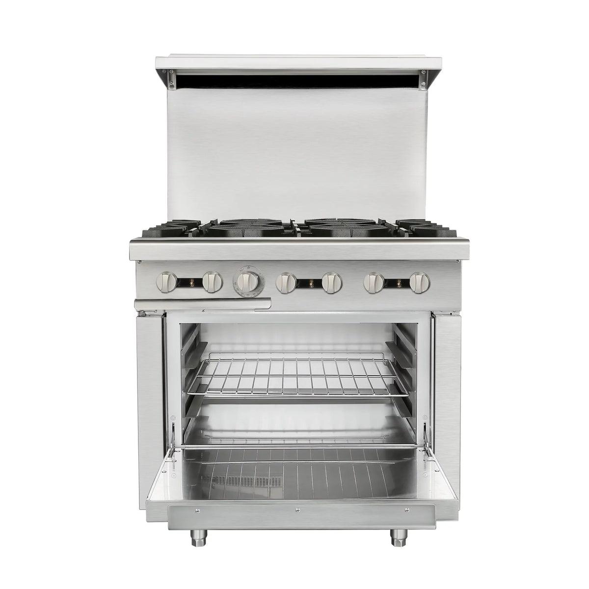 36 Commercial Gas Range Stove with 6 Burner 4.8 Cu.Ft Oven P7042