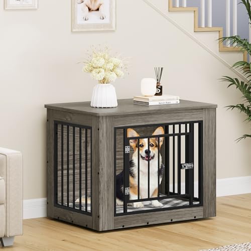 Rustic Brown Dog Crate Furniture End Table J780