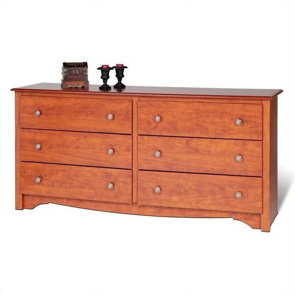 6 Drawer Double Dresser Cherry M3622
