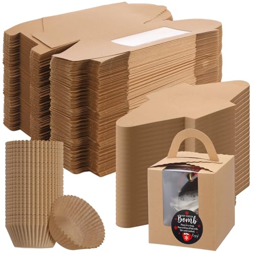 100 Set Christmas Cupcake Boxes with Window L1528