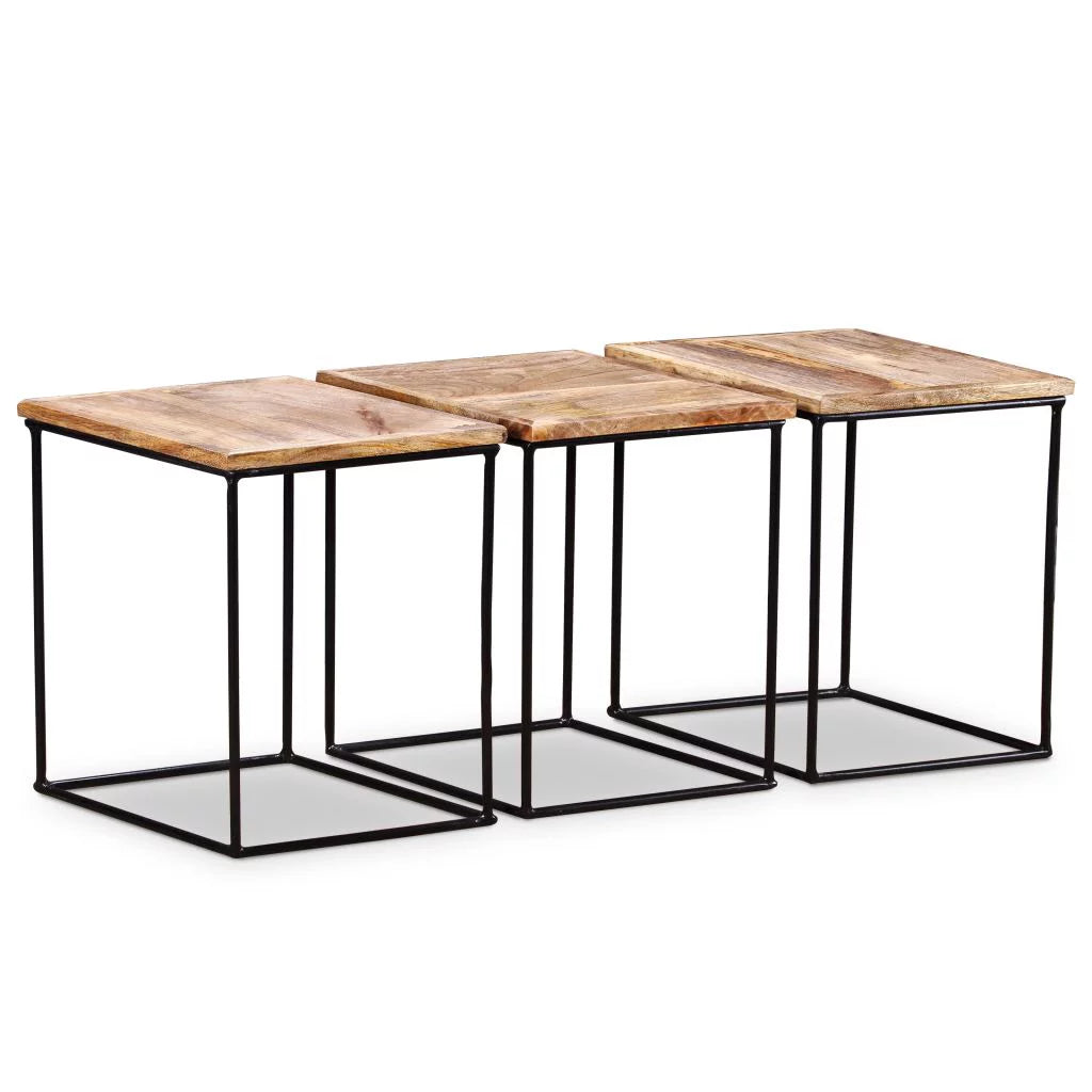 Mango Wood Coffee Table with Iron Frame B65606