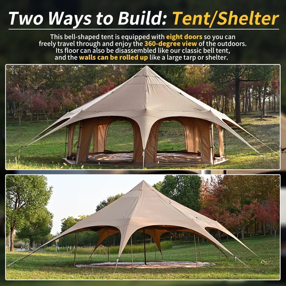 Canvas Tent with Stove Jack 16.4ft Dia D17124