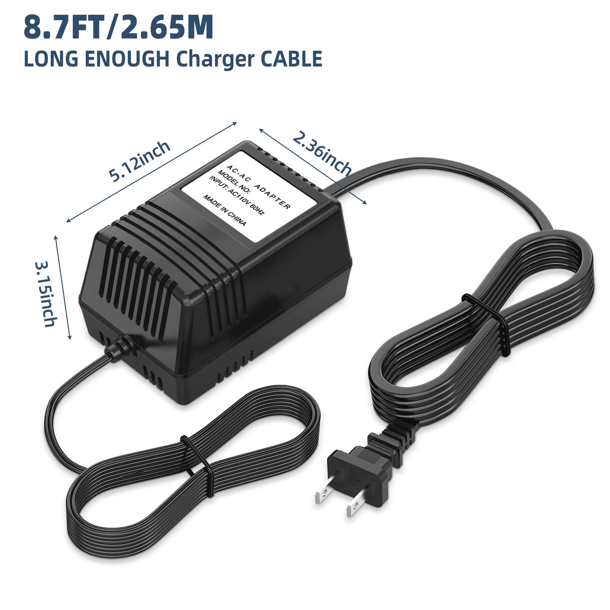 12V AC to AC Adapter Charger Power Supply Cord W1125