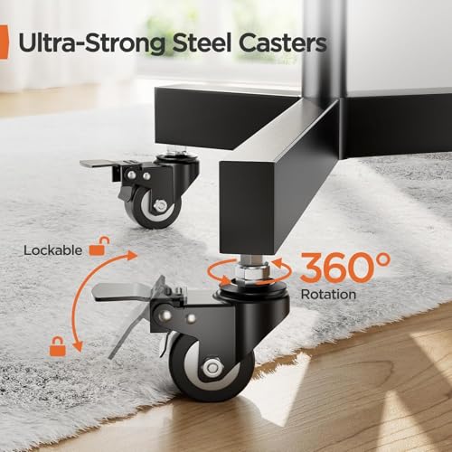 Rolling TV Stand on Wheels for 32-85 Inch Screens up to 132 lbs D166