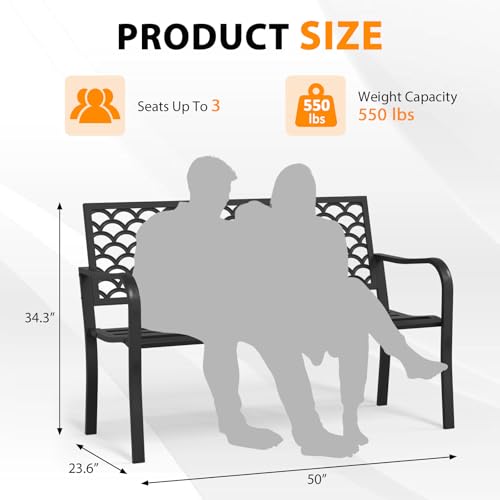 50" Anti-Rust Weatherproof Outdoor Bench G8663