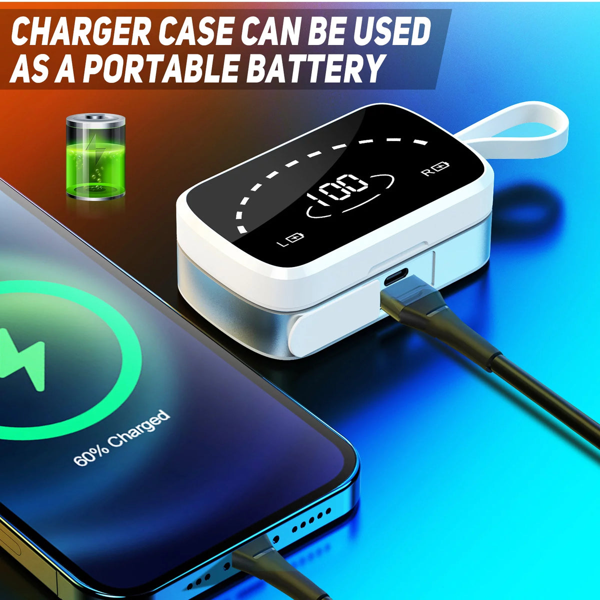Wireless Earbuds Bluetooth Sport Headphones Charging Case C550269