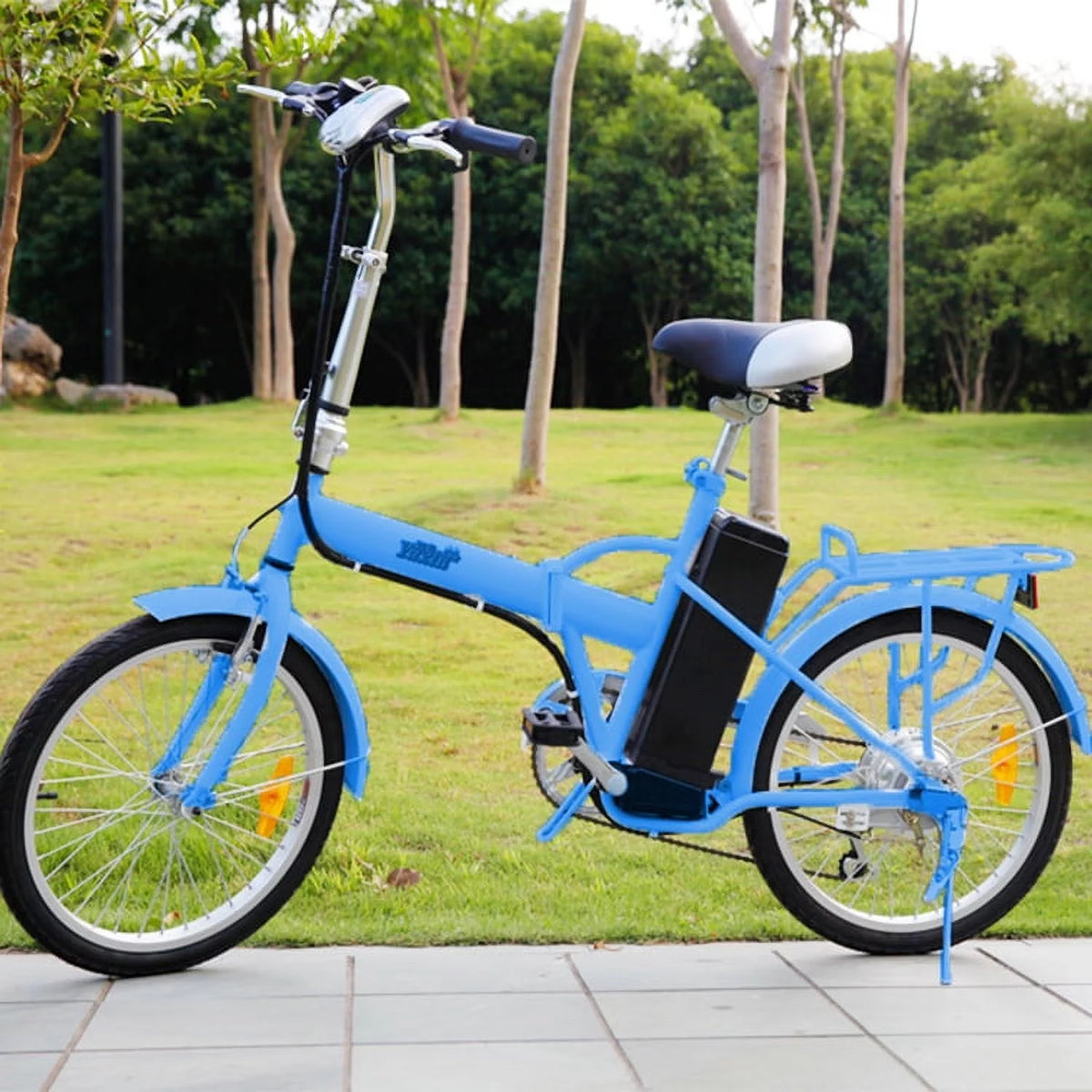 20" Folding Electric Bike with Removable Lithium-Ion Battery, 250W, Blue D6832