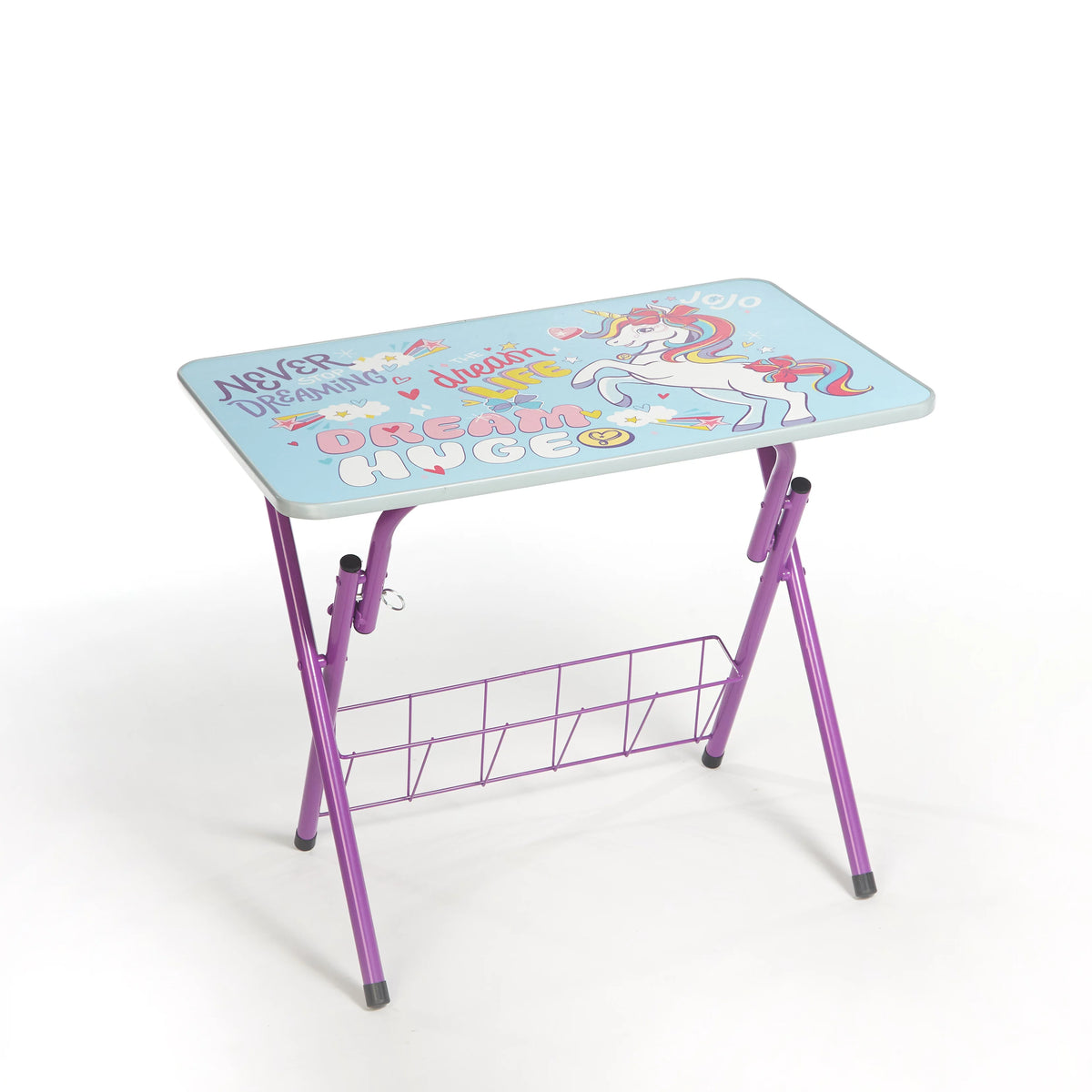 Blue Metal Folding Desk and Chair Set Y5858