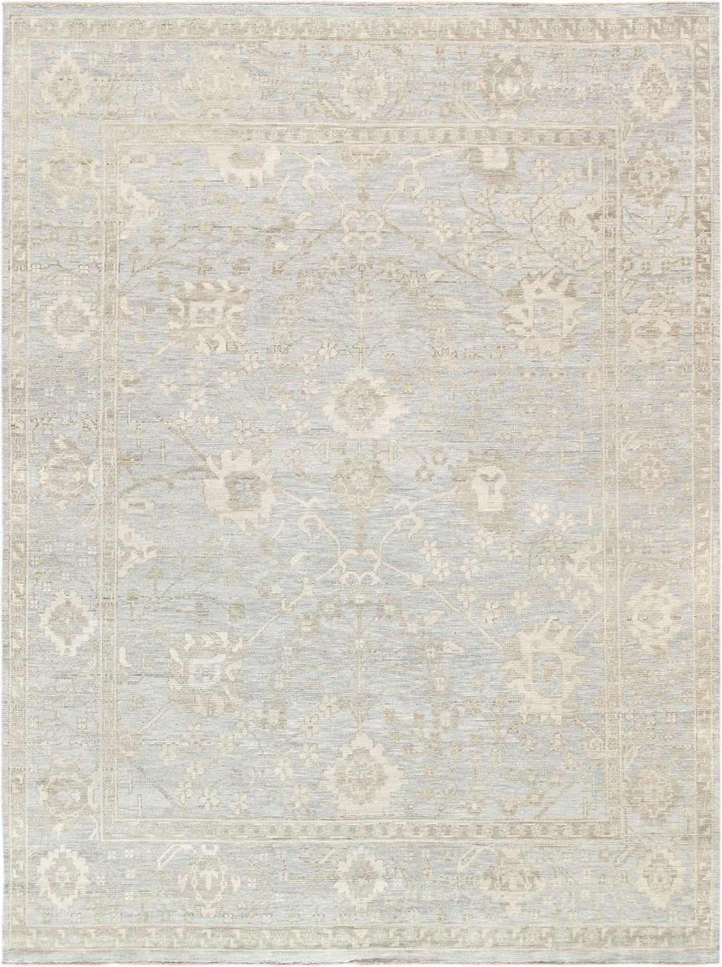 6' X 9' Hand-Knotted Wool Light Blue Rug X73796