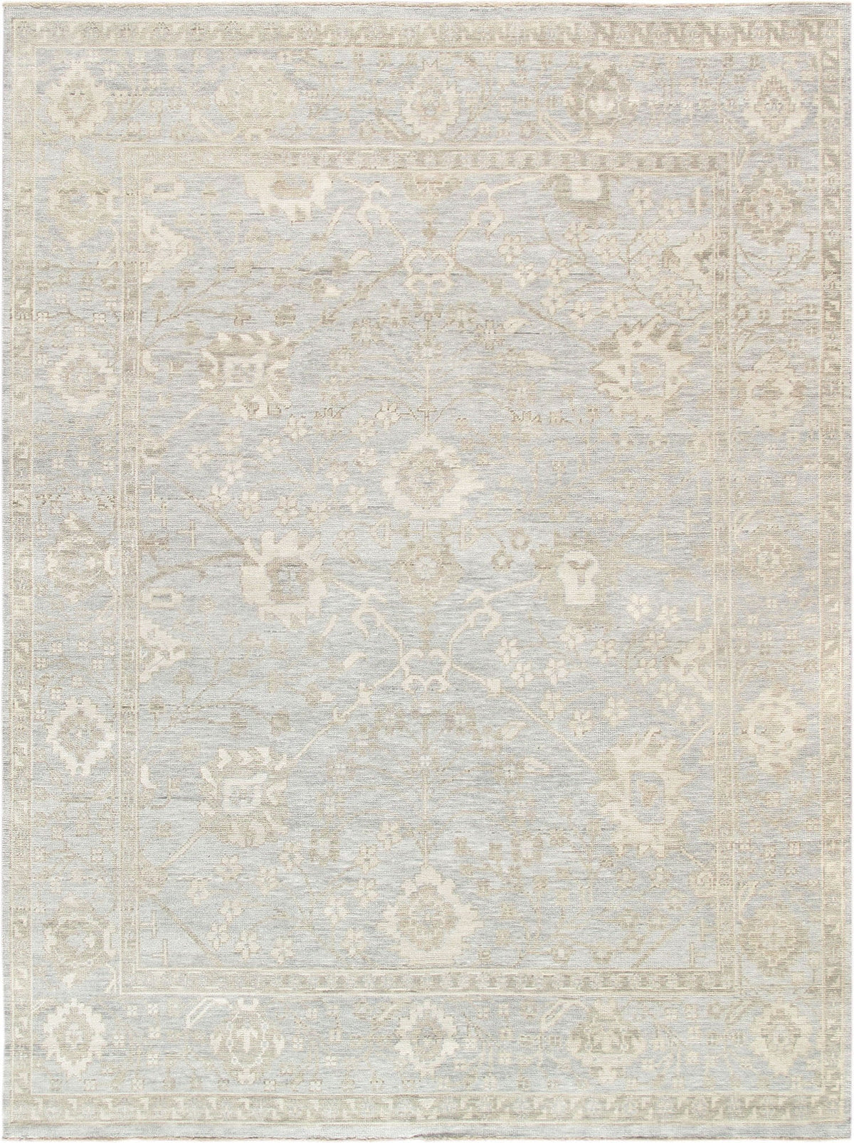 6' X 9' Hand-Knotted Wool Light Blue Rug X73796