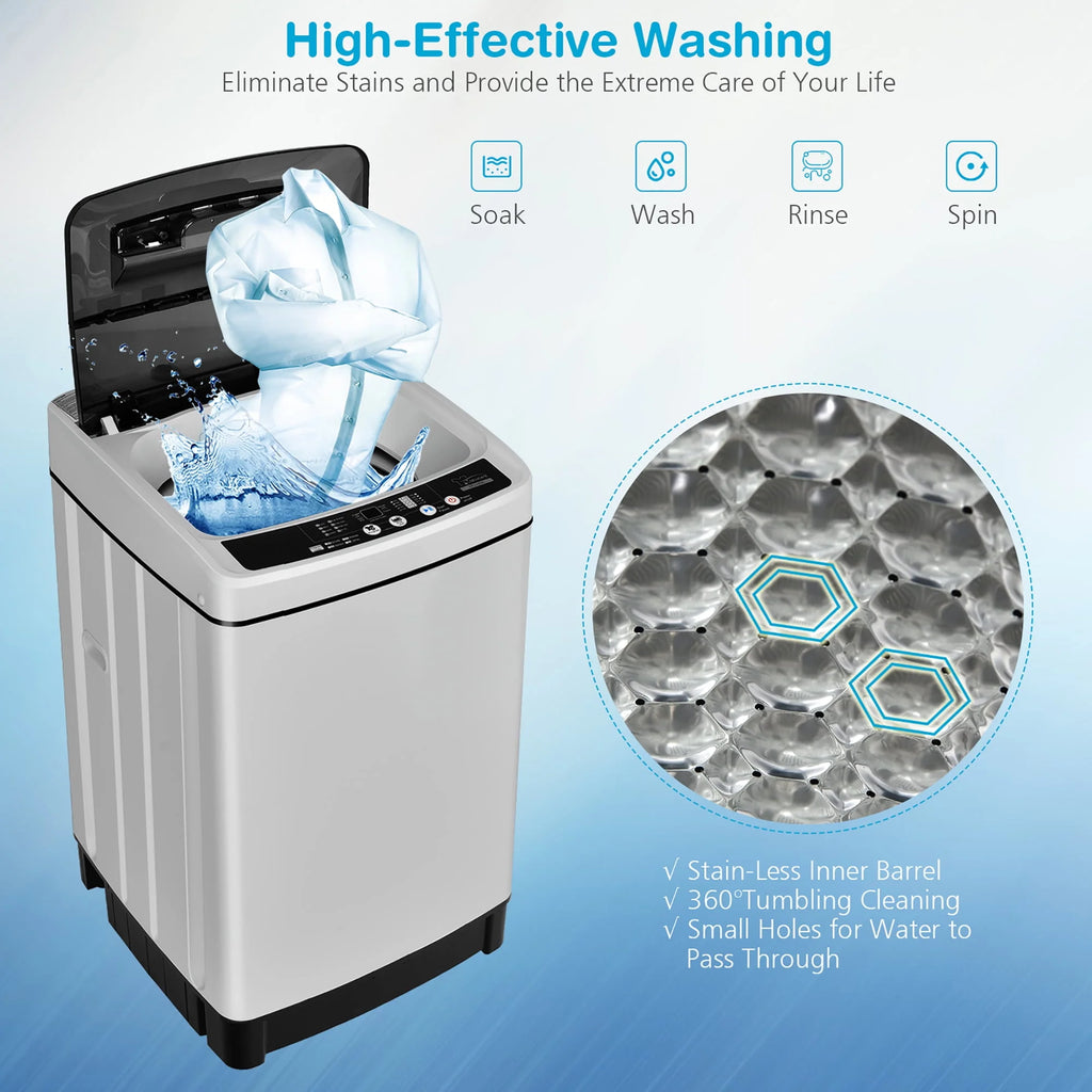 1.5 Cu.Ft 11 LBS Full-Automatic Washer & Dryer Grey V178