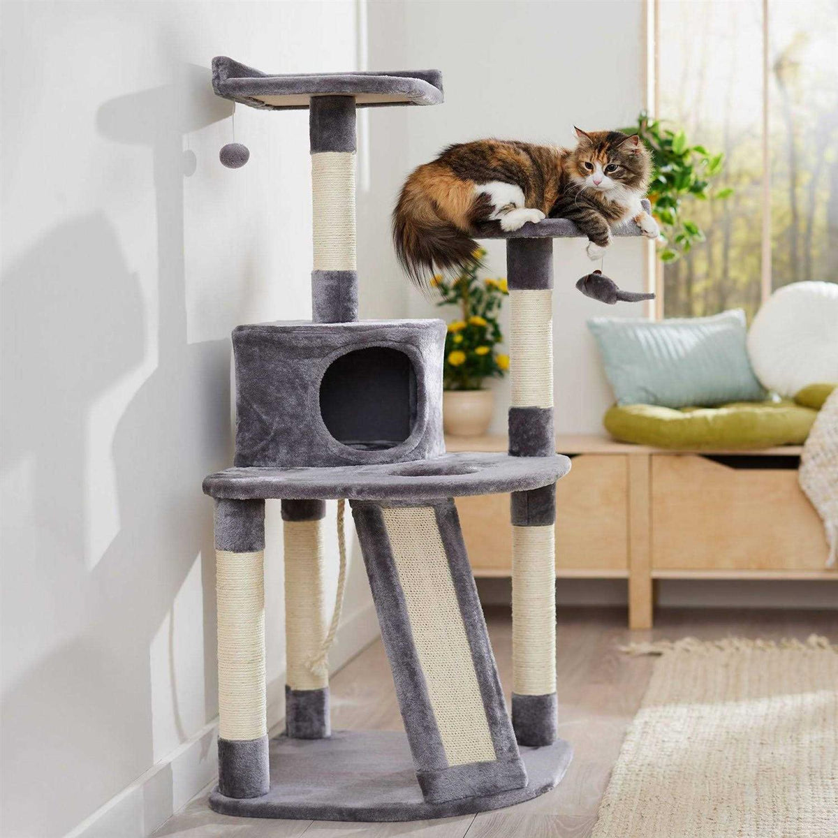 48-in Faux Fur Cat Tree Condo P4112