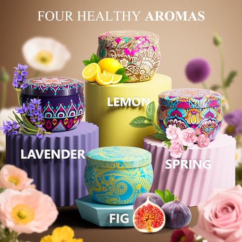 4 Pack Flower Shaped Scented Candles G1587