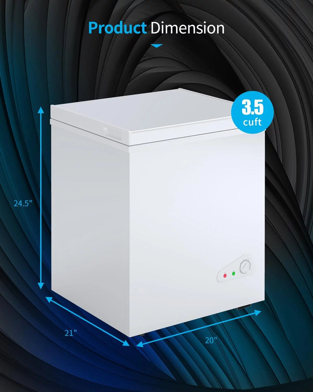 4.0 Cu ft Black Chest Freezer with Storage Basket B974732