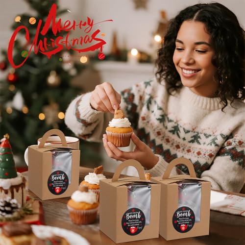 100 Set Christmas Cupcake Boxes with Window L1528