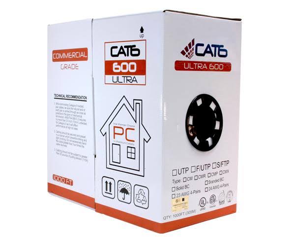 Cat6 Unshielded Riser CMR UTP Solid 24 AWG Gray Ethernet Cable I892