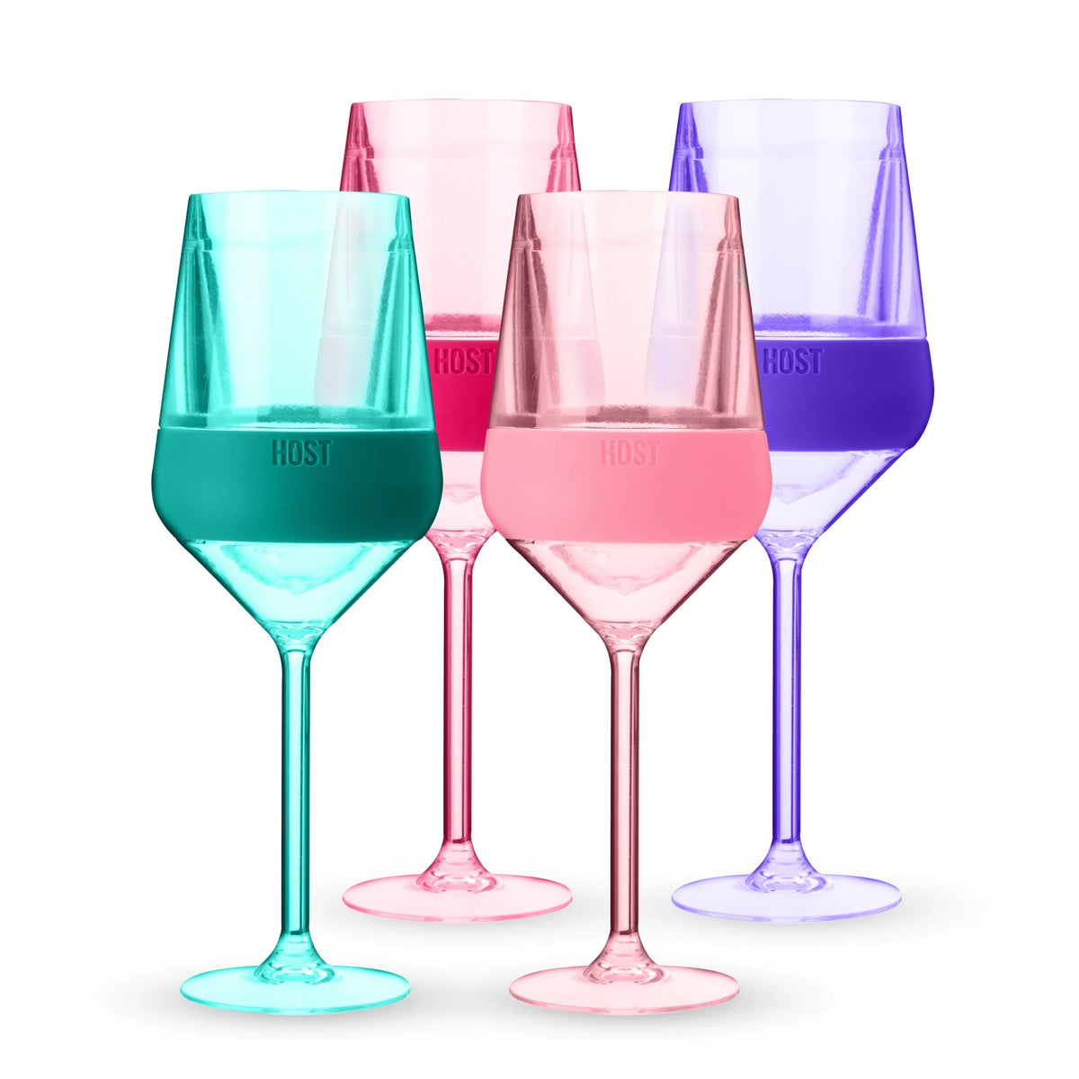 Double-Walled Stemmed Wine Glasses with Cooling Gel, 6.5 Oz, Set of 4 A137