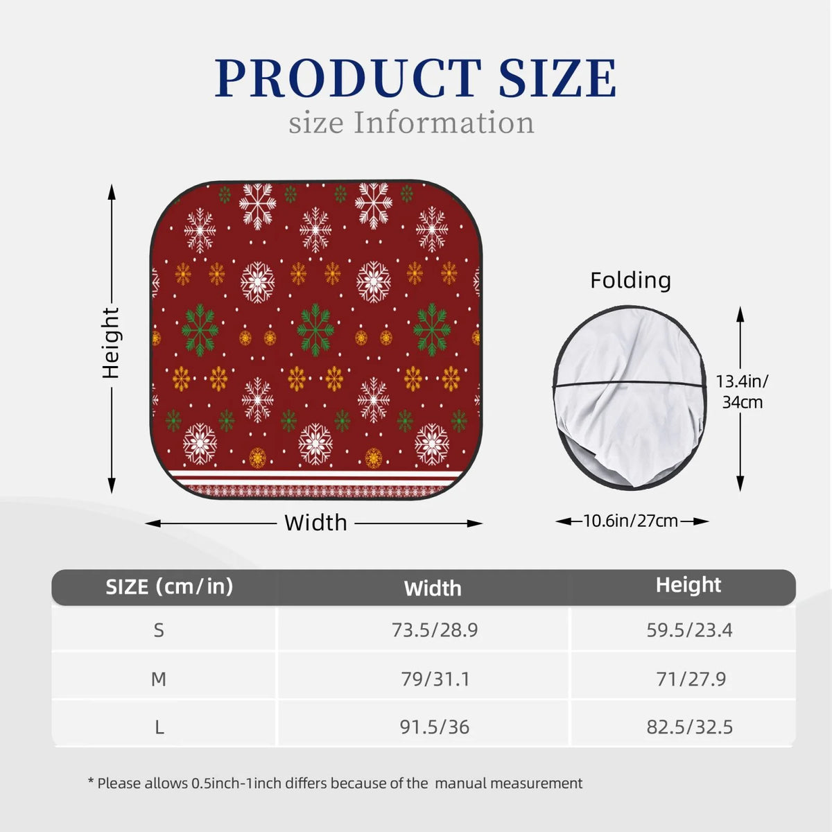 Merry Christmas 2 Pack Foldable Car Windshield Sun Shade G96505
