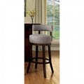 25x22 Bar Stool with Nailhead Trim Padded Fabric Seat and Wooden Leg R968852