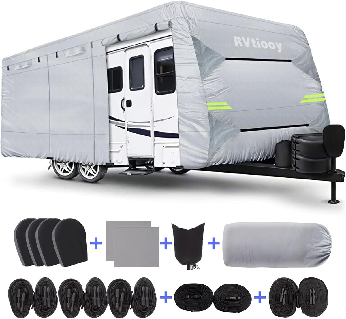 34'1 - 37' Breathable Waterproof RV Cover with Tire Covers G317