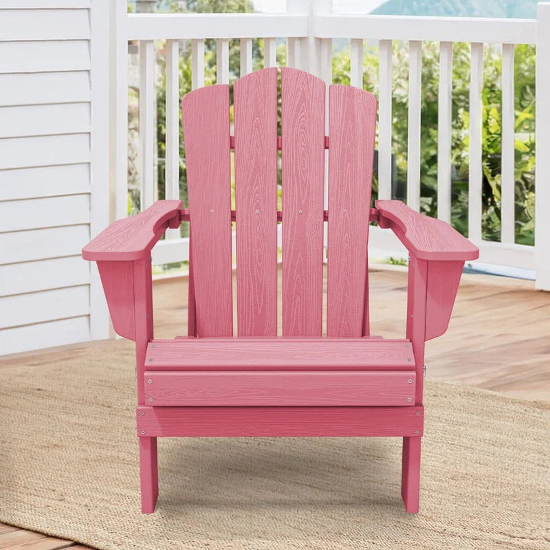 Black HDPE Resin Adirondack Chair O59880