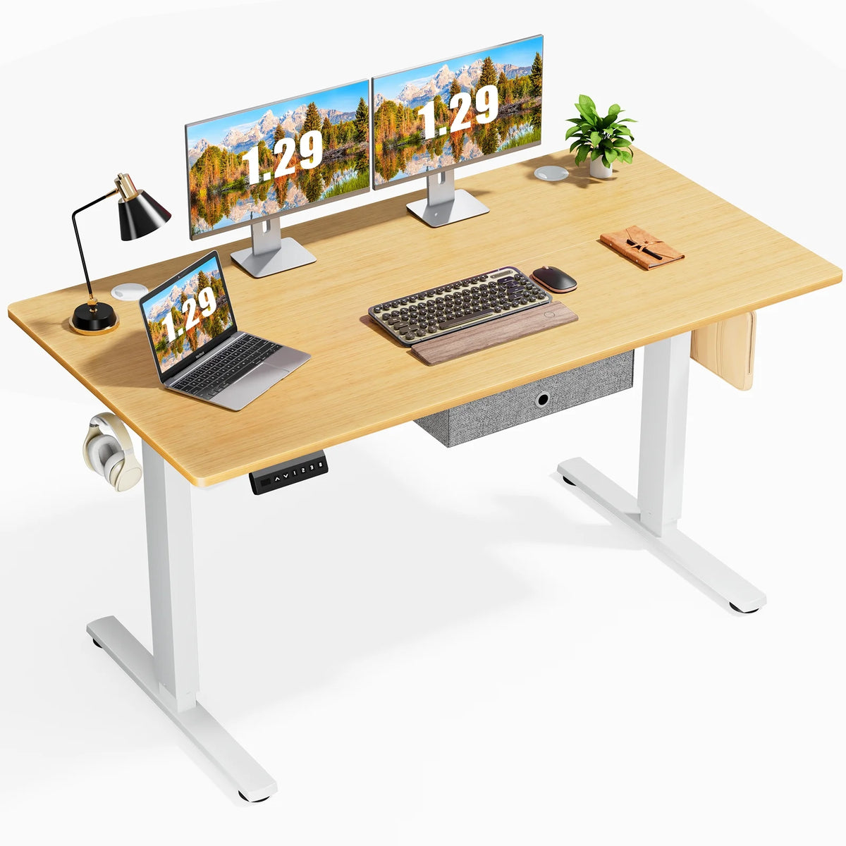 Electric Height Adjustable Standing Desk with Drawer V33811