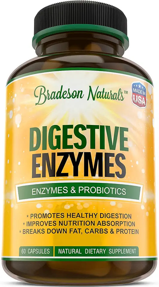 60 Capsules Digestive Enzymes & Probiotics Dietary Supplement L6740