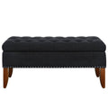 Black Tufted Storage Bed Bench Y3771