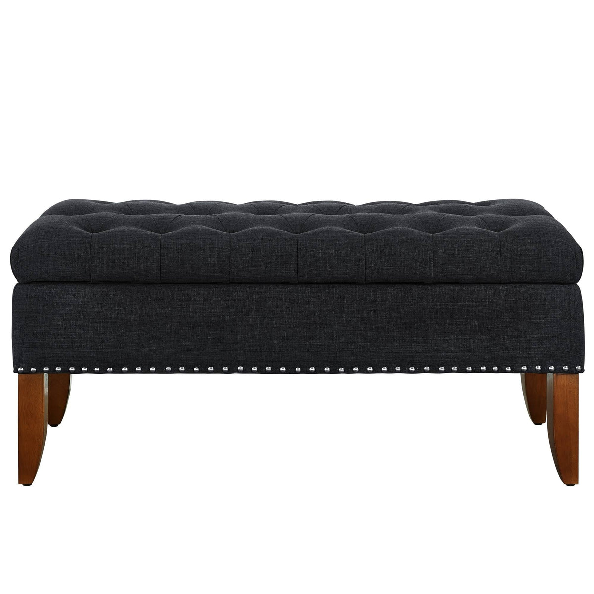 Black Tufted Storage Bed Bench Y3771