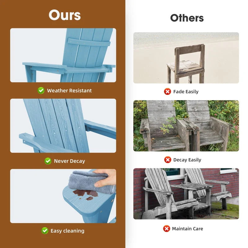 Black HDPE Resin Adirondack Chair O59880