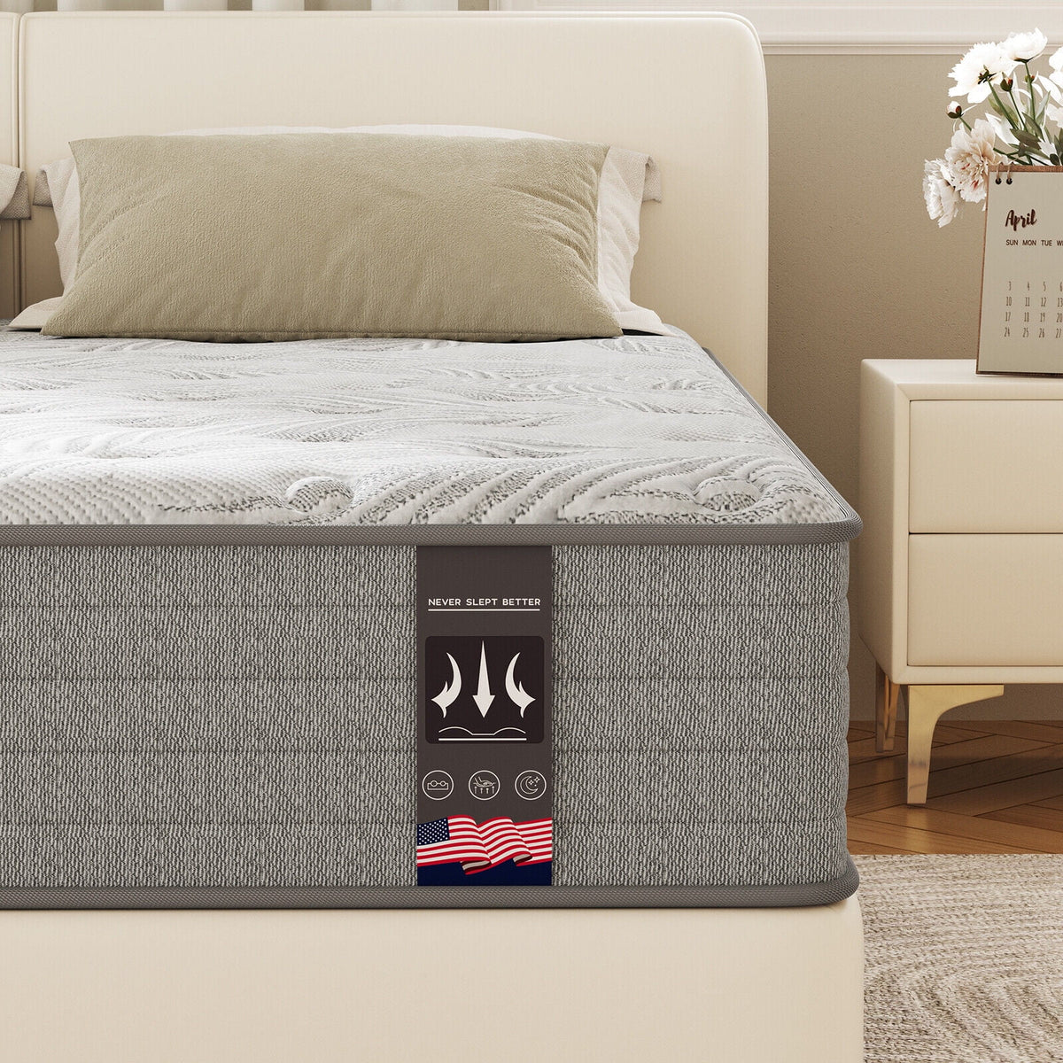 Hybrid Gel Memory Foam Innerspring Mattress Queen P5630
