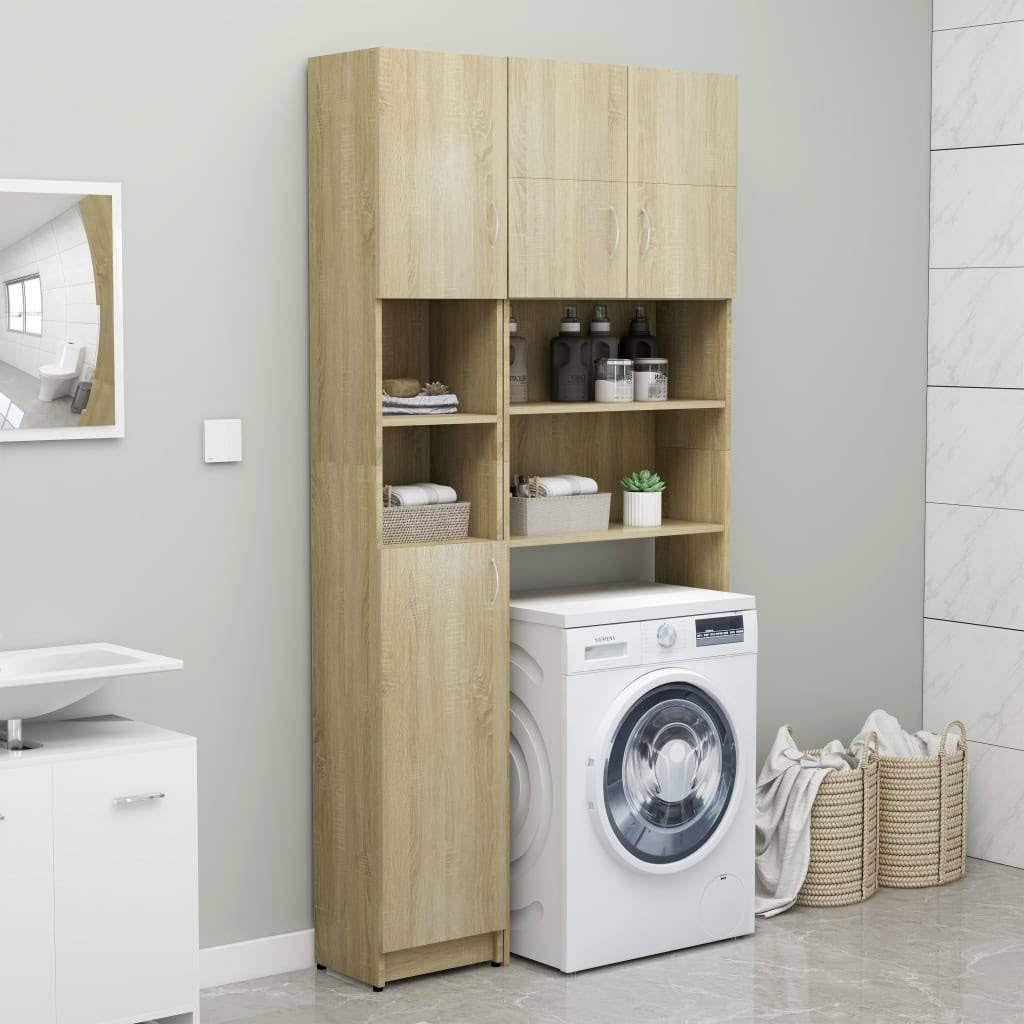 Bathroom Cabinet High Gloss Gray Chipboard U460
